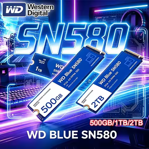 WD Blue SN580 NVMe SSD Original Western Digital 2TB 1TB 500GB PCIe 4.0 * 4 M.2 2280 Internal Solid S