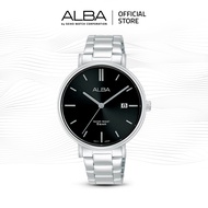 Alba Fashion Jam Tangan Wanita AG8P01 / AG8P01X1 Quartz Black Dial Stainless Steel Strap Watch