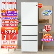 东芝（Toshiba）409升小白桃多门大容量风冷无霜超薄小户型家用电冰箱 GR-RM429WE-PG2B3 富士白玻璃面板