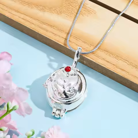 Movie Vampire Diaries Necklace Classic Elena Gilbert Locket Pendant Necklaces Women Men Cosplay Jewe