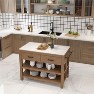 D-H Nordic American-Style Solid Wood Marble Sideboard Kitchen Middle Island Table Operating Kitchen Counter Dining Table