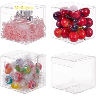 30pc Transparent Plastic PET Box Packaging Waterproof Folding Cartons Cube Clear 8x8x8cm