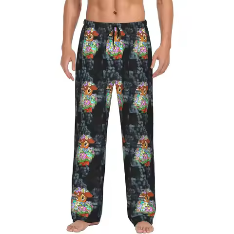 Custom Print B-Bambies Anime Pajama Pants Men Sleep Sleepwear Bottoms with Pockets
