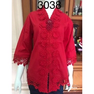 KATUN MERAH Ta - alexuez bros brocade red kebaya / modern kebaya 3038 / brocade kebaya / cotton mate