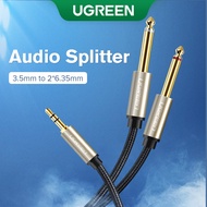 Ugreen Jack 3.5mm to 6.35mm Adapter Audio Cable for Mixer Amplifier Speaker Gold Plated 6.5mm 3.5 Jack Male Splitter Audio Cable