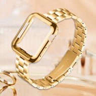 2pcs Watch Band + Watch Case Set, 14mm Wide Metal Detachable Stainless Steel Watch Band For Women, D