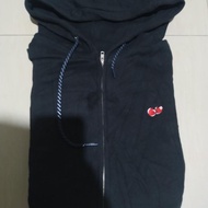 Zip Hoodie Kirsh Hitam oversize