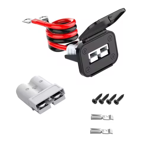 ABNO-Anderson Connector,8AWG 50AMP Battery Quick Connect/Disconnect Connector, 1.64Ft Battery Cable 