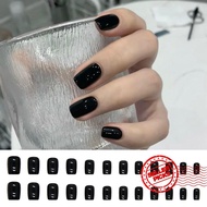 7-Day Wear Press On Nails - Black Matte Fake Nails Glue Included, 3-Step Easy Application For I3H2