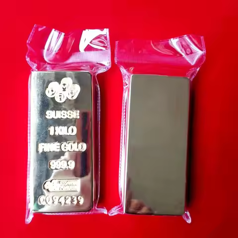 Swiss 1 KG Gold Bar Carbon Neutral Lady Fortuna 24k Gold Plated Brass Core Crafts Holiday Gifts Deco