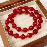 Xu Me Dazzling Xu Yan Zhao Lusi Red Agate Beaded Bracelet Light Luxury Gift 26.3.23
