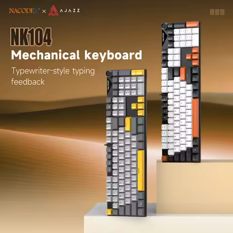 AJAZZ NK104 Mechanical Keyboard Wired Dual-Injection Keycaps 104 Hot-Swapping LED Hybrid Backlight G