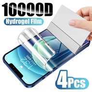 【cw】 4PCS Full Cover Hydrogel Film On The For iPhone 13 12 11 14 Pro Max For iPhone XR XS MAX 6 7 8 Plus 11 12 13 14 Screen Protector