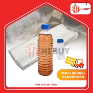 FIBREGLASS DIY REPAIR KIT SET (P800)(RESIN, HARDENER, FIBREGLASS MAT)