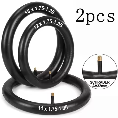 2pc 12 14 16 18 X 1.75 Kids Bicycle Inner Tube Schrader Valve AV32mm Child Bike Tyre Replacement Tub