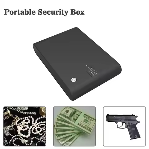 Electronic Password Lock Safe Box Pistol Gun Valuables Jewelry Box Solid Steel Portable Electronic P