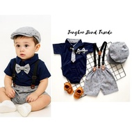 KEMEJA Children's Clothing Set Shirt 0-18 Months Vest Connecting Pants Party Invitation Fashion Baby