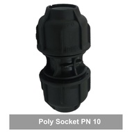 3/4" 25mm  Poly Socket Poly Paip Penyambung  HDPE Poly Fitting Malaysia Manufacture 1 Pcs