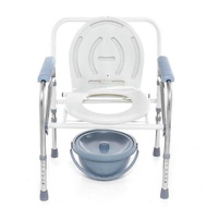 แสตนเลส แข็งแรงที่สุด เก้าอี้นั่งถ่าย โครงอลูมิเนียม ชักโครกพกพา Toilet Patient ชักโครกผู้ใหญ่ เก้าอี้ชักโครก ส้วมเคลื่อนที่ 3in1