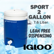 IGLOO Sport 2 Gallon Cooler Jug with angled spigot ( Original, 7.57 Liter, extended ice retention )