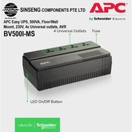 APC UPS 500VA Floor/Wall Mount, 230V, 4x Universal Outlets, AVR BV500I-MS Backup Battery for CCTV, IP Camera, PC, Router