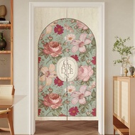 Nordic Style Door Curtain Bedroom Kitchen Entrance Hanging Curtain Print Partition Living Room Decor Door Decor Curtain Curtain Drape Kitchen Entrance Hanging Half-Curtain 门帘