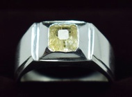 男士藍寶石戒指 真正黃色藍寶石 頂級品質 錫蘭藍寶石