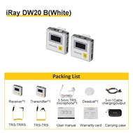 7RYMS iRAY DW20 Wireless Lavalier Microphone System 2.4G Dual-Channel Compact Lapel Microphone with 