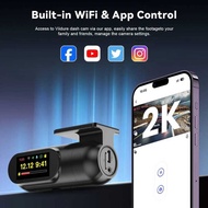 Dash 2 Cam Wifi 2.5K,Car Camera With App,DashcSHOPEE With WDR Night Vision, 24H Parking Mode, Loop 8