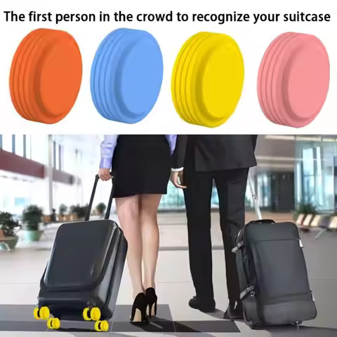 8Pcs Silicone Luggage Accessories Wheels Cover Luggage Wheels Protector Rings For Most Luggage Reduc