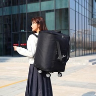 Travel Bag Super Large Capacity Double-Layer Extension School Moving Duffel Bag Folding 4-Wheel Set 