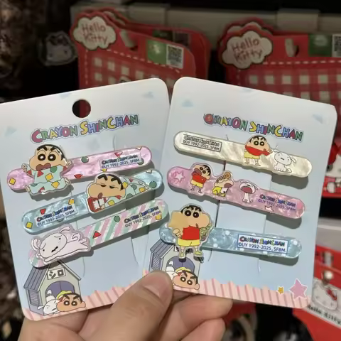 Hair Clips Crayon Shin Chan Cute Cartoon Colorful Duckbill Hair Pins Set Hair Accessories For Women 