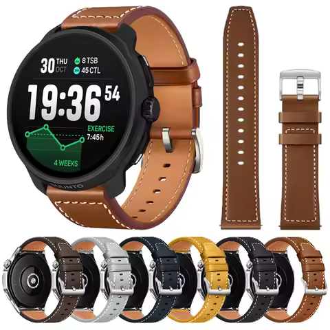 Leather Strap 20mm 22mm For SUUNTO RACE 2/RACE RUN/Race S/VERTICAL/Ocean/5 PEAK/9 PEAK PRO/3 Fitness