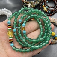 6 mm 108 water plant agate round bead bracelet, mu 6毫米108颗水草玛瑙圆珠手链 多层可缠绕玛瑙手串 佛珠念珠毛衣链YYY1217