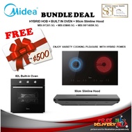 Bundle Deal - Hybrid Induction Hob + Built-In Oven + 90cm Slimline Hood (MBI-IHT261-SG + MBI-65M40-SG + MBI-90F140BK-SG)