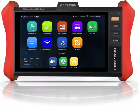 8 Inch CCTV Tester Monitor 4K H.265 IP CCTV Camera Testing RJ45 TDR Tool Cable Tester POE