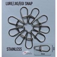 Stainless Steel Fishing Snap Lure Egi Eging Minnow Fishing