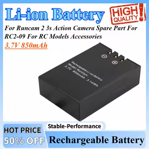 3.7V 850mAh For Runcam 2 3s Action Camera Spare Part Rechargeable Battery Li-ion Battery For RC2-09 