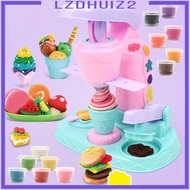 [Lzdhuiz2] Pretend Ice Cream Maker Toy Develop Clay Tool for Kids Toddlers Aged 3-8 Holiday Present Gifts