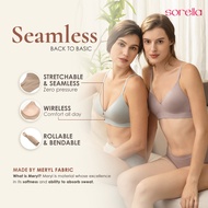 SORELLA New!!! Seamless Wireless Bra S10-28525 Brown - Cup B &amp; C