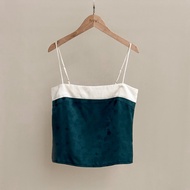 HVV Yvette Satin Top - Emerald