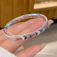 Bracelet Silver Bracelet All-Match Genuine Female 9999 Bracelet Pure Silver Cat's Eye Design Brushed