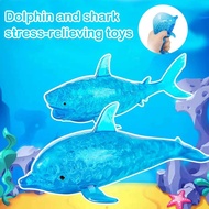 Squishy Shark Stress Balls Dolphin Squeeze Ball Stretchy Stress Squish Ball Sea Animal Squeeze E7N2