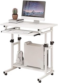 Lifting Laptop Table Stand Desktop Computer Table Removable Lazy Desk Home Simple Bedside Single Table With Roller (Color : A) Fashionable