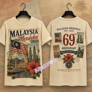Merdeka Day 2026 Malaysia T-Shirt. 69th Independence Day Patriotic Gemilang Tee. Full Sublimation Qu