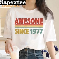 1977 clothes tshirt female kawaii streetwear Korea grunge crop top clothes tumblr streetwear