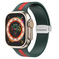 สายยืดกีฬาสำหรับนาฬิกา Apple Ultra Watch Band 49Mm 45Mm 41Mm 42Mm 38Mm 44Mm 40Mm ไอวอทช์ซิลิโคนสองโทนสำหรับ Apple Watch Series 9 8 7 6 5 4 3 2 1 SE SE2