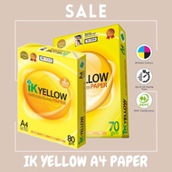 IK YELLOW COPIER PAPER WHITE COLOUR A4 SIZE 70GSM/ 80GSM 450 SHEET [REAM]