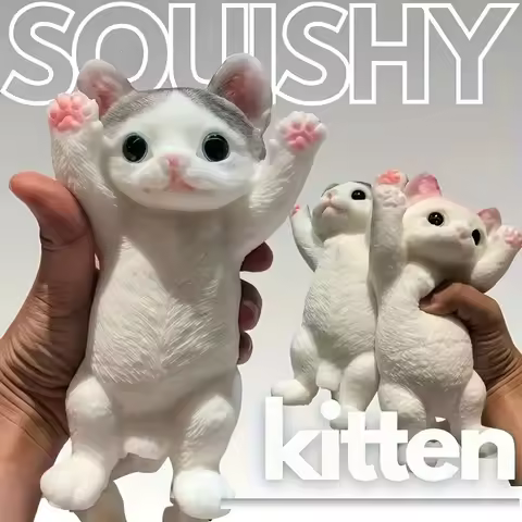 Cat Squishy Squeeze Toys Kawaii Handmade Cat Animal Fufu Sensory Toys Party Favors Gifts for Adults 