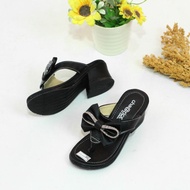 Girls' Flip Flops with 3cm Heel and Gem Ribbon CP01